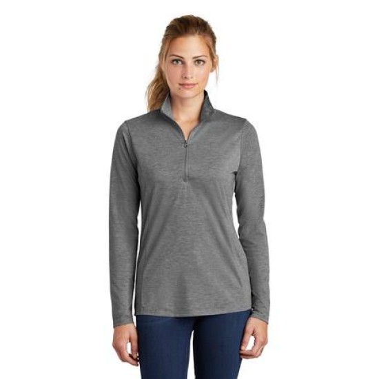 Sport-Tek Ladies PosiCharge Tri-Blend Wicking 1/4-Zip Pullover. LST407