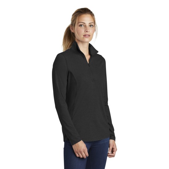 Sport-Tek Ladies PosiCharge Tri-Blend Wicking 1/4-Zip Pullover. LST407