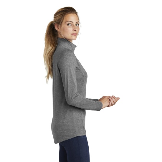 Sport-Tek Ladies PosiCharge Tri-Blend Wicking 1/4-Zip Pullover. LST407