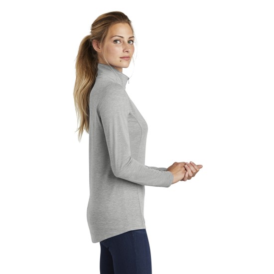 Sport-Tek Ladies PosiCharge Tri-Blend Wicking 1/4-Zip Pullover. LST407