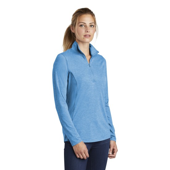 Sport-Tek Ladies PosiCharge Tri-Blend Wicking 1/4-Zip Pullover. LST407