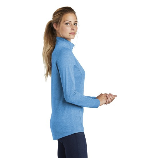 Sport-Tek Ladies PosiCharge Tri-Blend Wicking 1/4-Zip Pullover. LST407