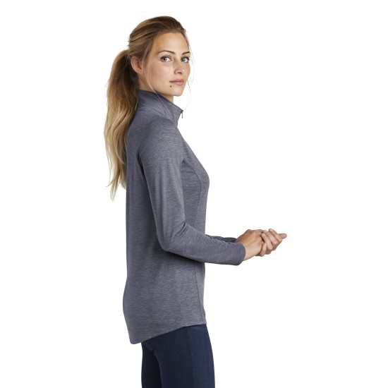 Sport-Tek Ladies PosiCharge Tri-Blend Wicking 1/4-Zip Pullover. LST407