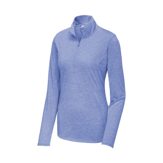 Sport-Tek Ladies PosiCharge Tri-Blend Wicking 1/4-Zip Pullover. LST407