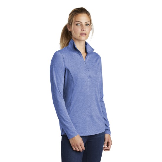 Sport-Tek Ladies PosiCharge Tri-Blend Wicking 1/4-Zip Pullover. LST407