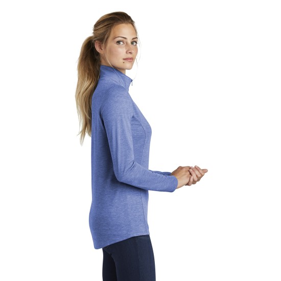 Sport-Tek Ladies PosiCharge Tri-Blend Wicking 1/4-Zip Pullover. LST407