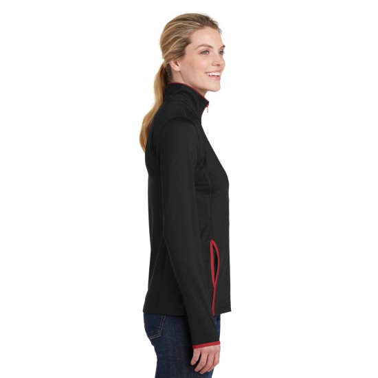 Sport-Tek Ladies Sport-Wick Stretch Contrast Full-Zip Jacket. LST853