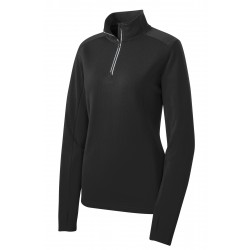 Sport-Tek Ladies Sport-Wick Textured 1/4-Zip Pullover. LST860