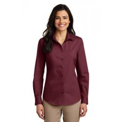 Port Authority® Ladies Long Sleeve Carefree Poplin Shirt. LW100