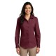 Port Authority® Ladies Long Sleeve Carefree Poplin Shirt. LW100