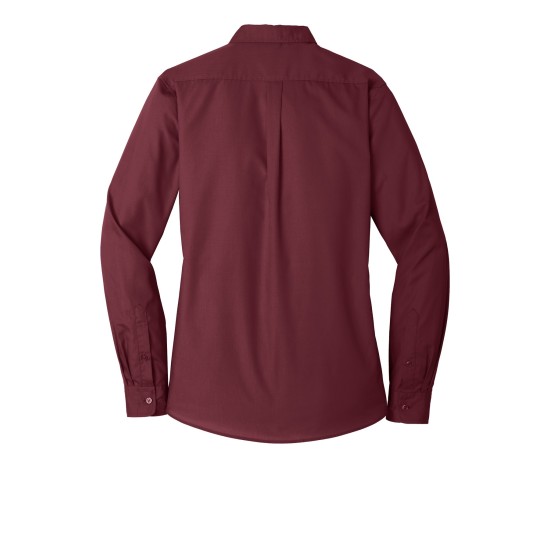 Port Authority® Ladies Long Sleeve Carefree Poplin Shirt. LW100