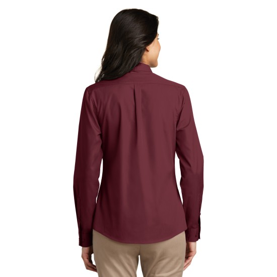 Port Authority® Ladies Long Sleeve Carefree Poplin Shirt. LW100