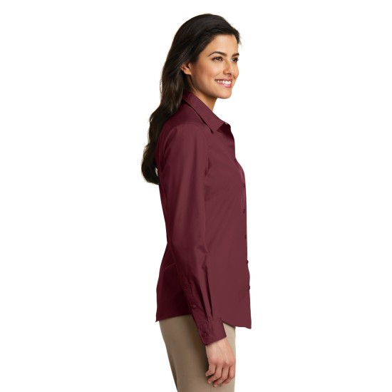 Port Authority® Ladies Long Sleeve Carefree Poplin Shirt. LW100