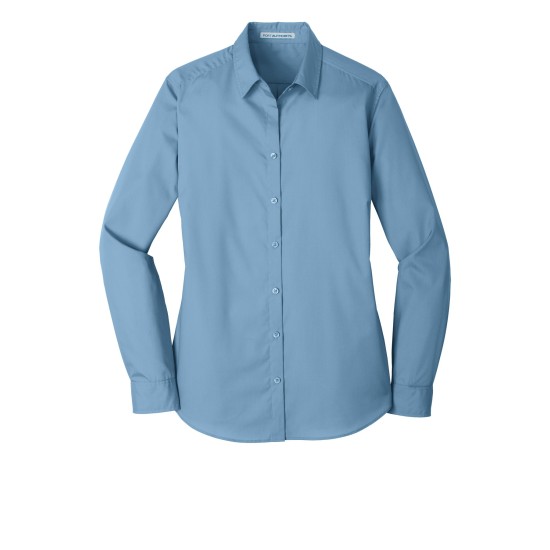 Port Authority® Ladies Long Sleeve Carefree Poplin Shirt. LW100