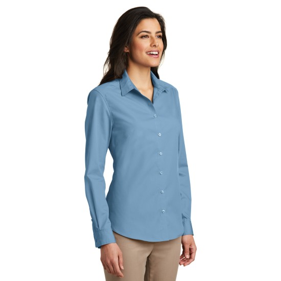 Port Authority® Ladies Long Sleeve Carefree Poplin Shirt. LW100