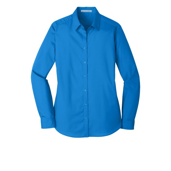 Port Authority® Ladies Long Sleeve Carefree Poplin Shirt. LW100