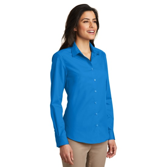 Port Authority® Ladies Long Sleeve Carefree Poplin Shirt. LW100