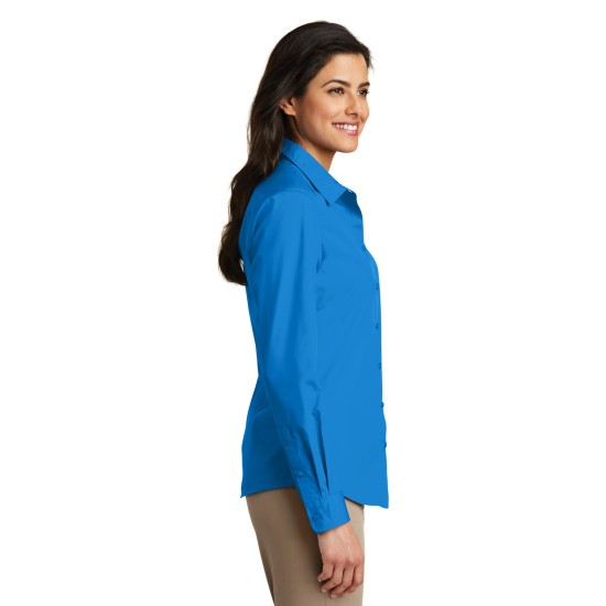 Port Authority® Ladies Long Sleeve Carefree Poplin Shirt. LW100