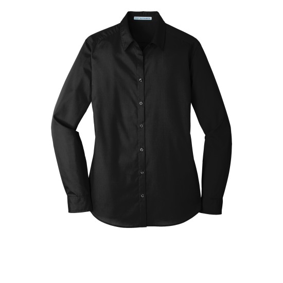 Port Authority® Ladies Long Sleeve Carefree Poplin Shirt. LW100