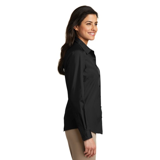 Port Authority® Ladies Long Sleeve Carefree Poplin Shirt. LW100