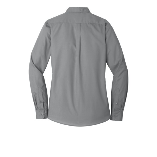 Port Authority® Ladies Long Sleeve Carefree Poplin Shirt. LW100