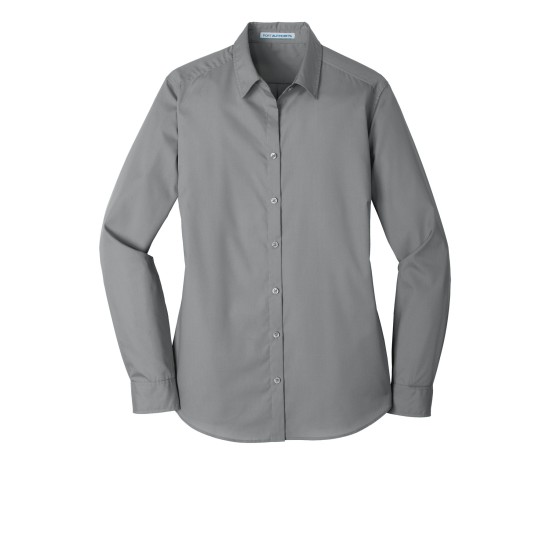 Port Authority® Ladies Long Sleeve Carefree Poplin Shirt. LW100