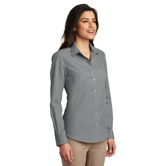 Port Authority® Ladies Long Sleeve Carefree Poplin Shirt. LW100