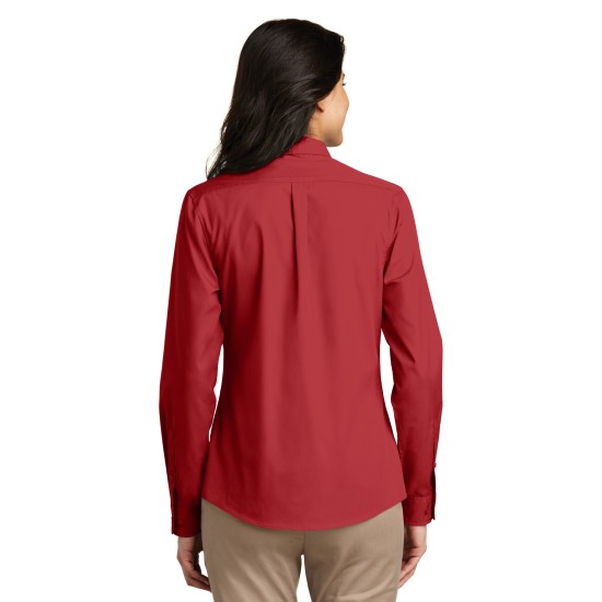 Port Authority® Ladies Long Sleeve Carefree Poplin Shirt. LW100