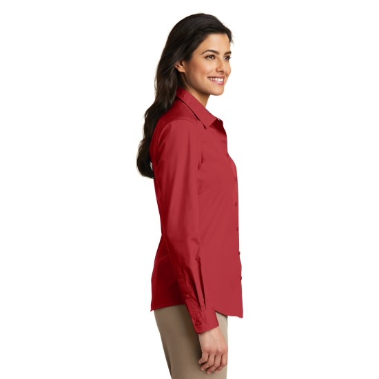 Port Authority® Ladies Long Sleeve Carefree Poplin Shirt. LW100