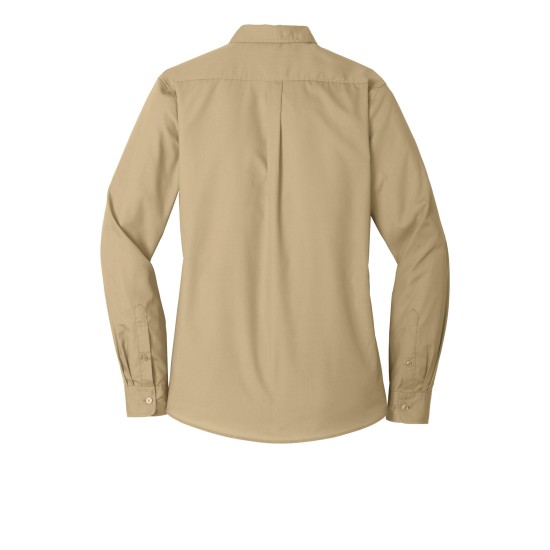 Port Authority® Ladies Long Sleeve Carefree Poplin Shirt. LW100