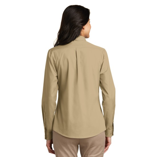 Port Authority® Ladies Long Sleeve Carefree Poplin Shirt. LW100