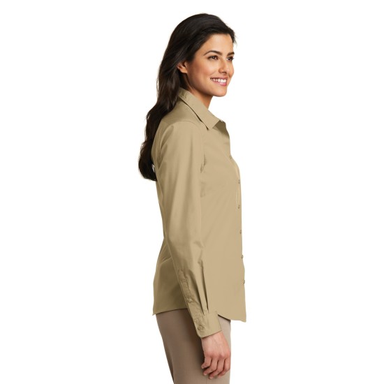 Port Authority® Ladies Long Sleeve Carefree Poplin Shirt. LW100