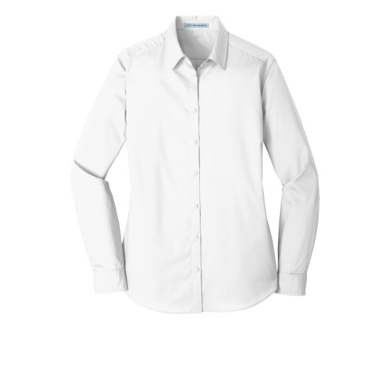 Port Authority® Ladies Long Sleeve Carefree Poplin Shirt. LW100