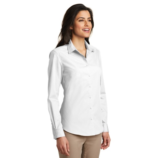 Port Authority® Ladies Long Sleeve Carefree Poplin Shirt. LW100