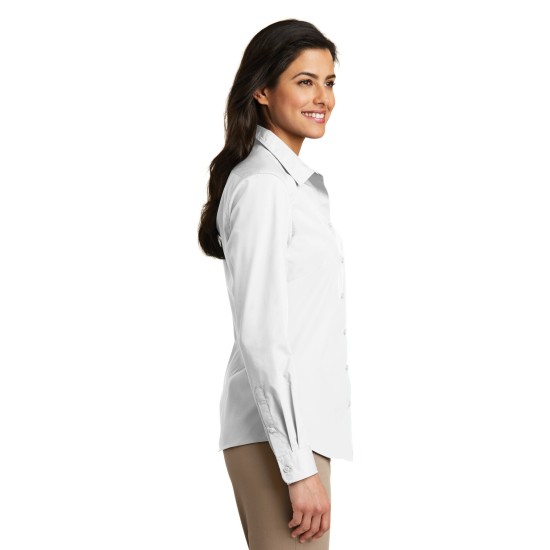 Port Authority® Ladies Long Sleeve Carefree Poplin Shirt. LW100