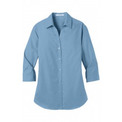 Port Authority® Ladies 3/4-Sleeve Carefree Poplin Shirt. LW102