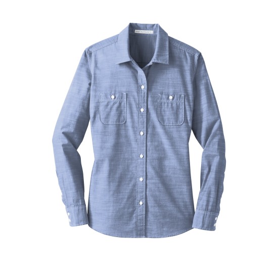 Port Authority® Ladies Slub Chambray Shirt. LW380