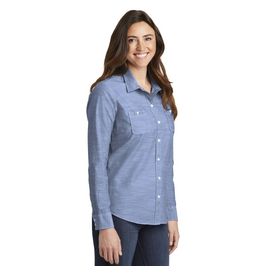 Port Authority® Ladies Slub Chambray Shirt. LW380