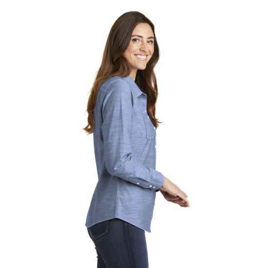 Port Authority® Ladies Slub Chambray Shirt. LW380