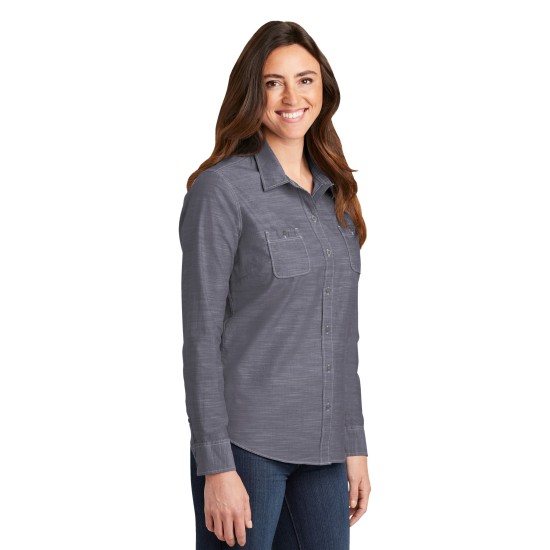 Port Authority® Ladies Slub Chambray Shirt. LW380