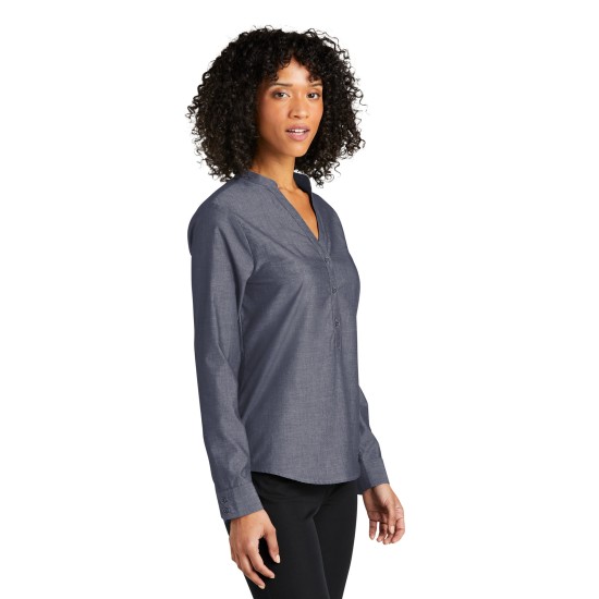 Port Authority Ladies Long Sleeve Chambray Easy Care Shirt LW382