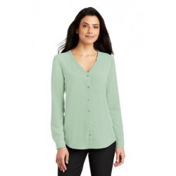 Port Authority® Ladies Long Sleeve Button-Front Blouse. LW700