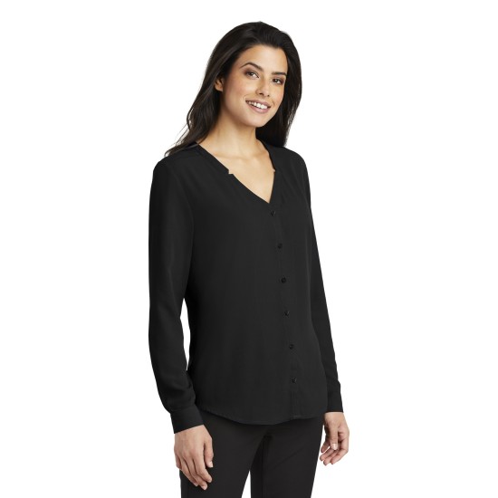 Port Authority® Ladies Long Sleeve Button-Front Blouse. LW700