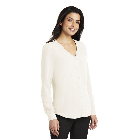 Port Authority® Ladies Long Sleeve Button-Front Blouse. LW700