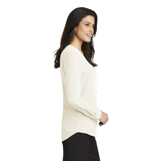 Port Authority® Ladies Long Sleeve Button-Front Blouse. LW700