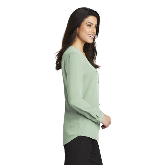 Port Authority® Ladies Long Sleeve Button-Front Blouse. LW700