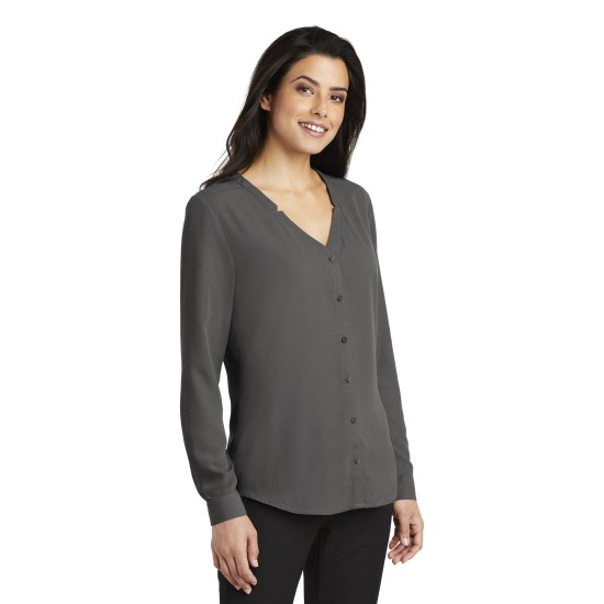 Port Authority® Ladies Long Sleeve Button-Front Blouse. LW700