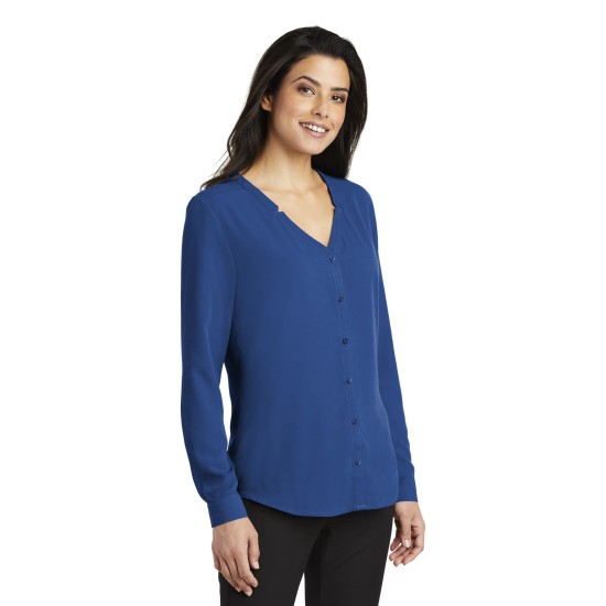 Port Authority® Ladies Long Sleeve Button-Front Blouse. LW700