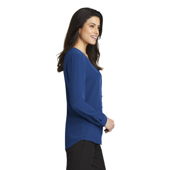 Port Authority® Ladies Long Sleeve Button-Front Blouse. LW700