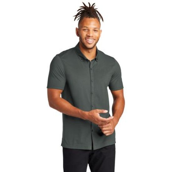 MERCER+METTLE Stretch Pique Full-Button Polo MM1006